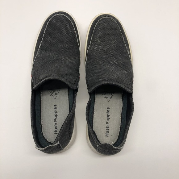Hush Puppies Men Roadside Slip-On Canvas Black Loafer Shoes Sz 7 - Picture 2 of 12